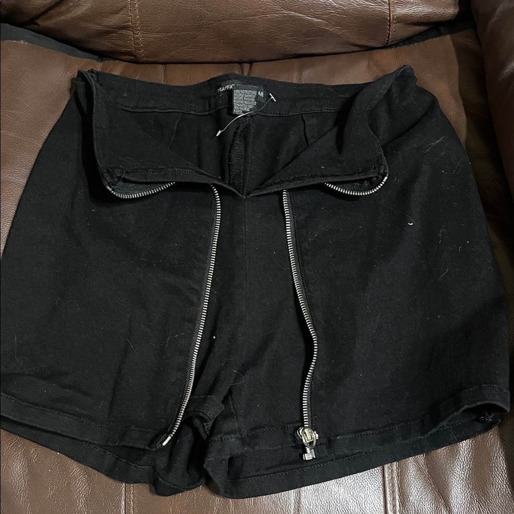 Elegant Black High Waist Women's Shorts